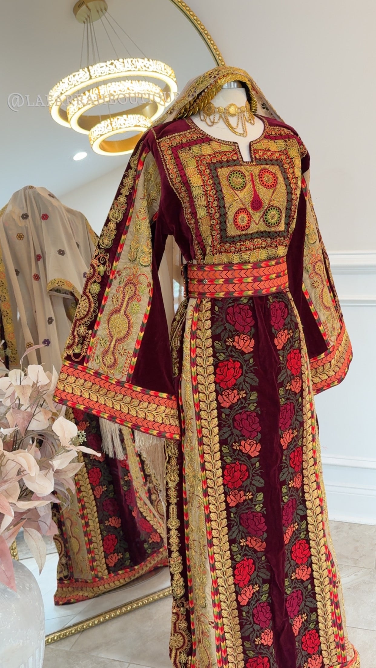 New Maroon Velvet Malak Thobe