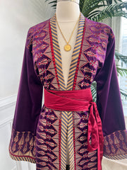 Purple Velvet Kashmir Abaya