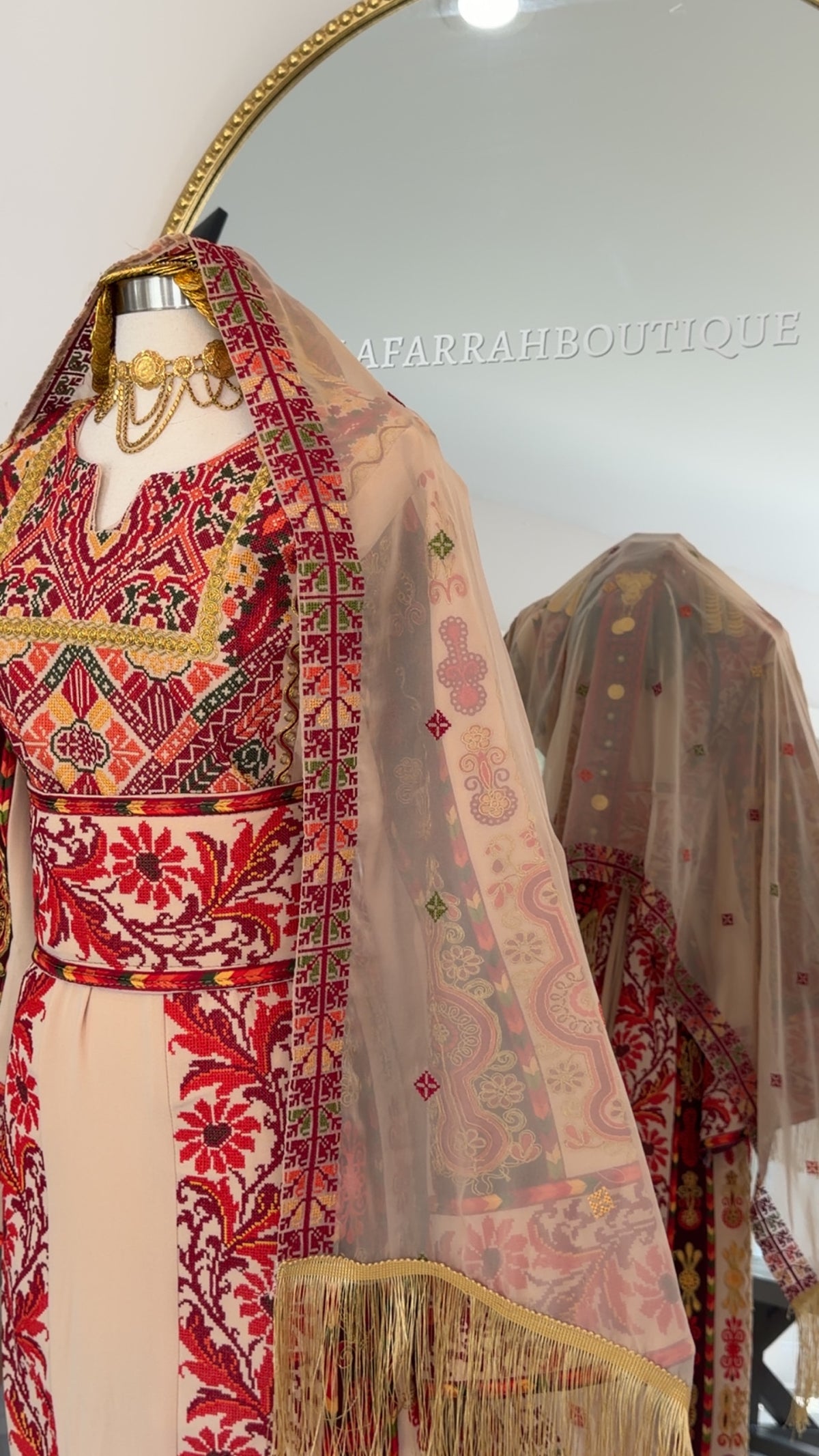 New Beige tatreez Khirka