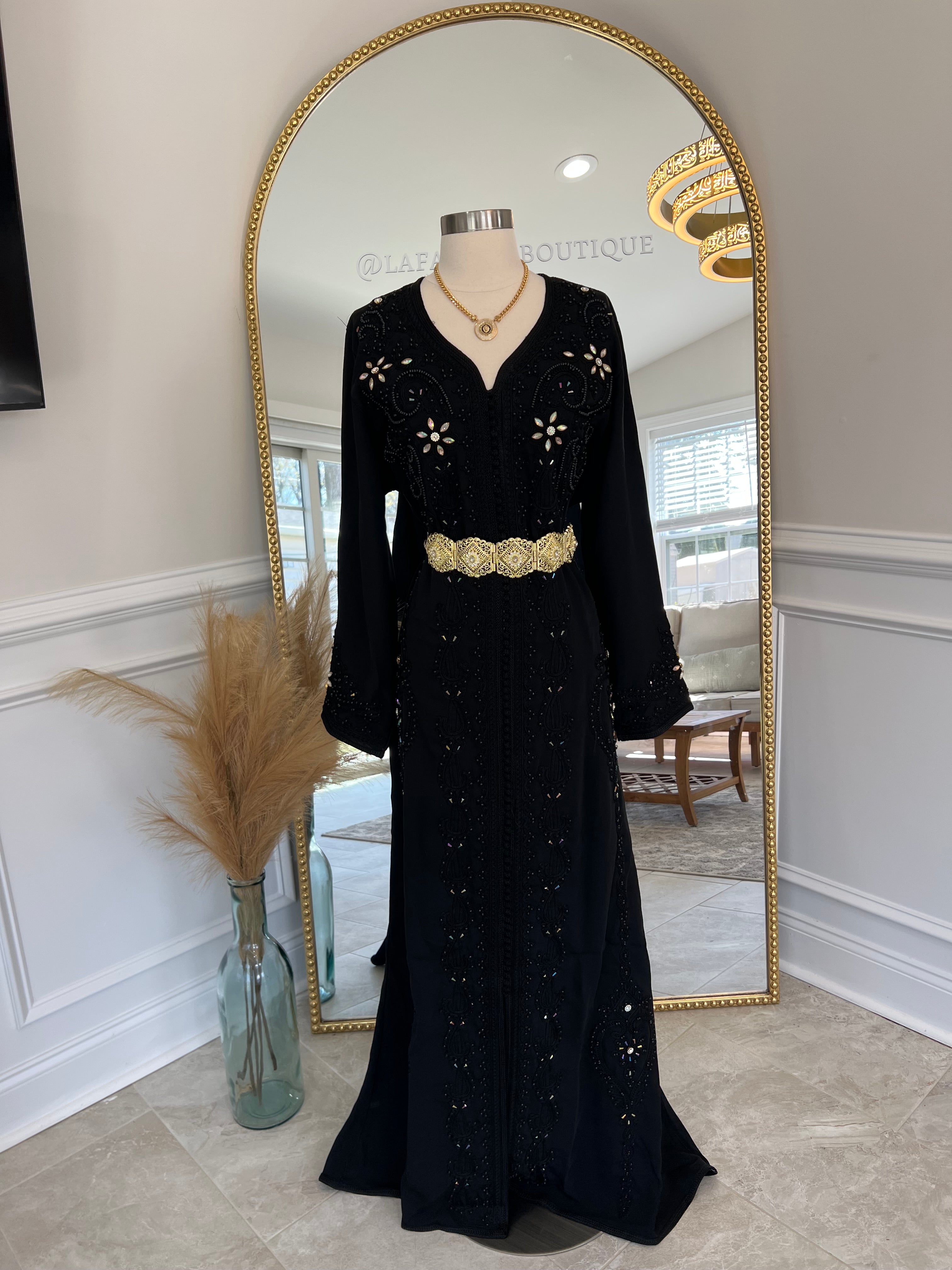 Black Beaded Kaftan