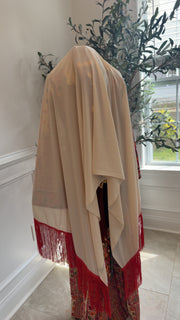New Beige with Red Khirka (Scarf)