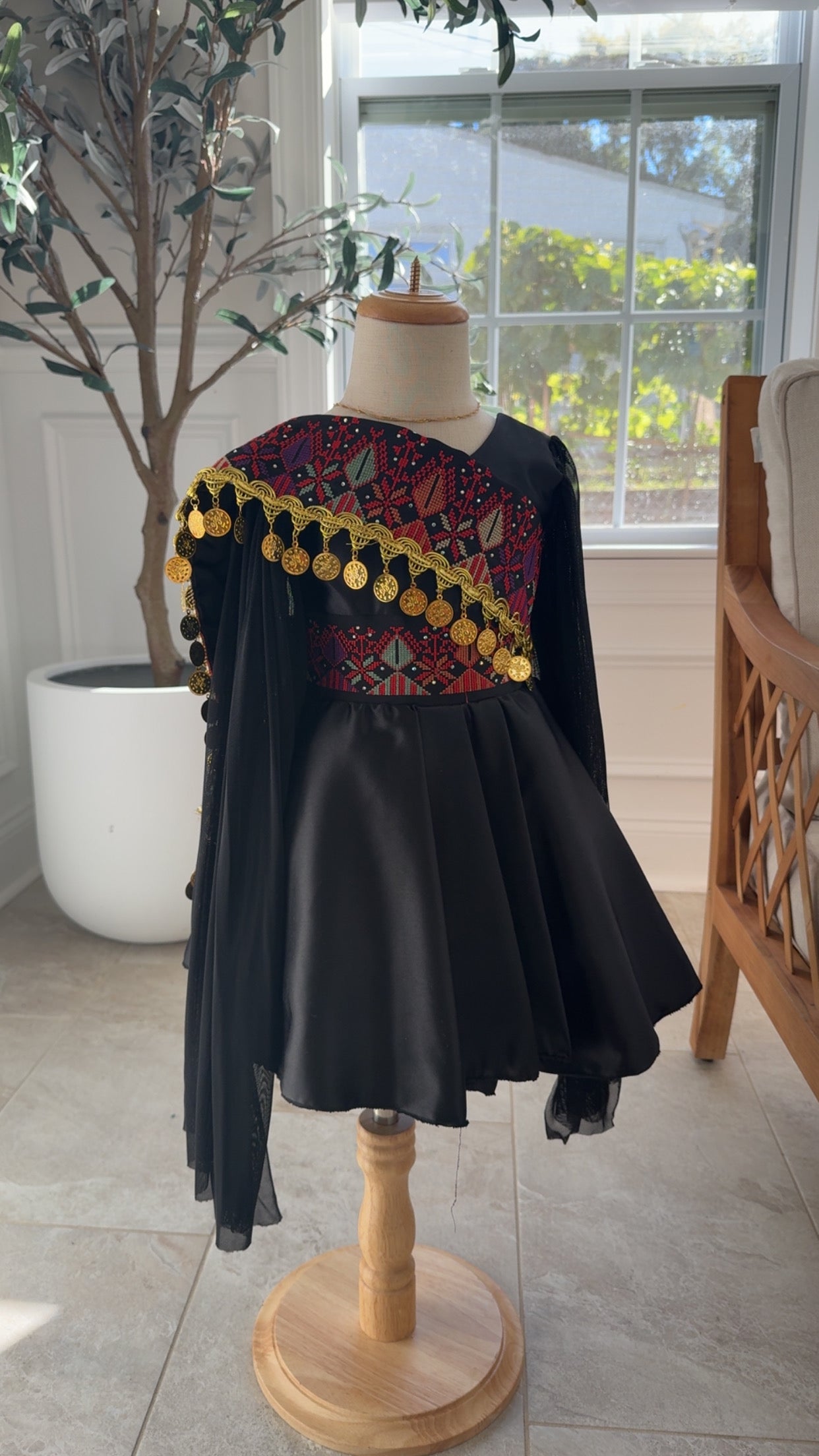 New Black kids Tatreez Dress