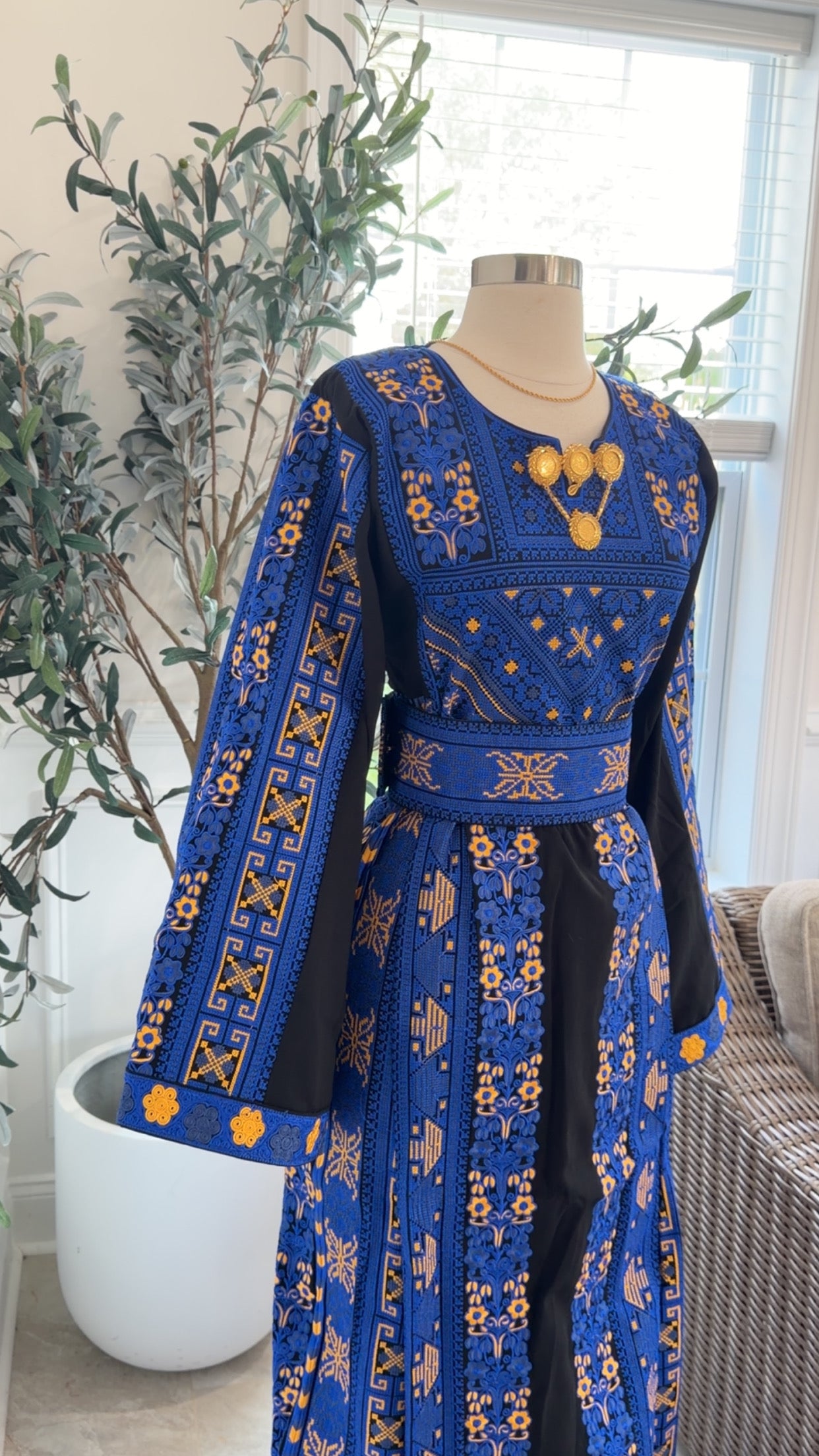 New Blue Embroidered Thobe