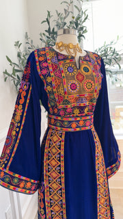 New Royal Blue Velvet Malika Thobe Sale