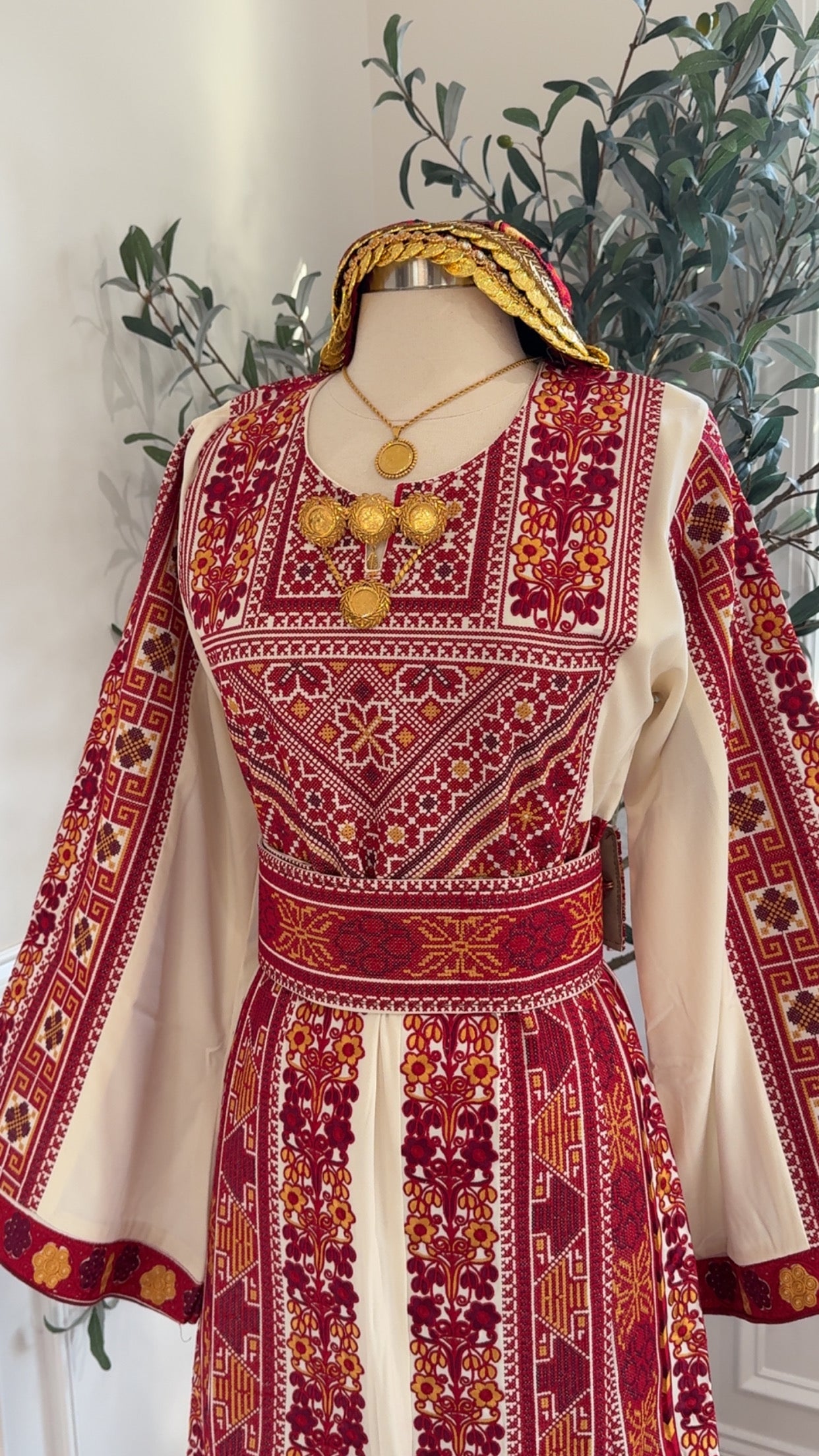 New Red embroidered Thobe