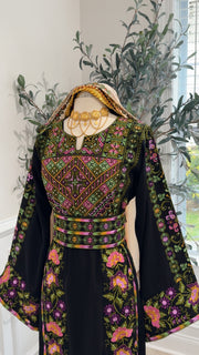 New Black Floral Thobe