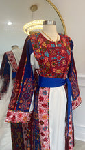 Load image into Gallery viewer, Blue &amp; Red Embroidered Thobe Sale
