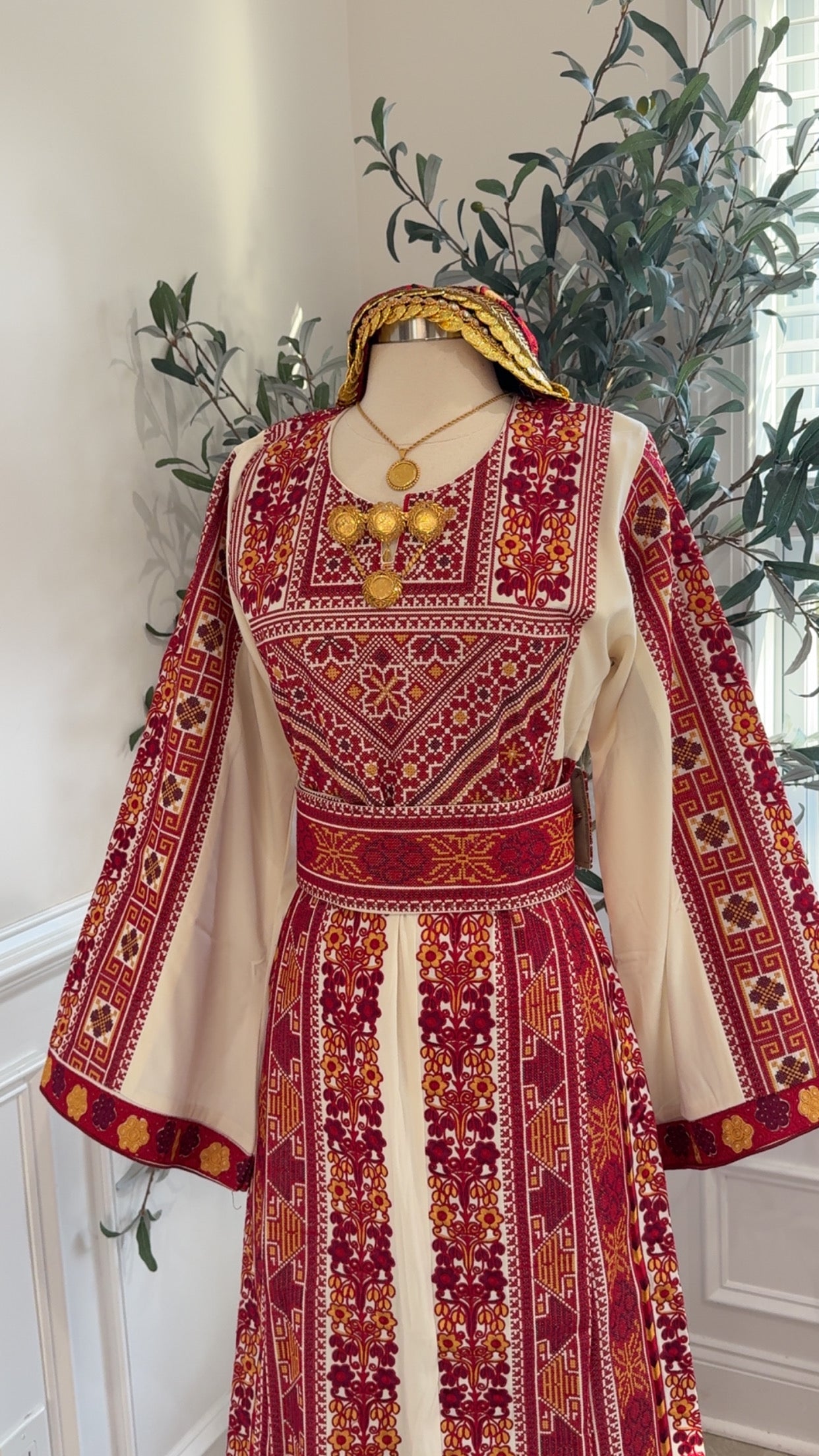 New Red embroidered Thobe