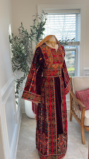 New Maroon Velvet Malika Thobe Sale
