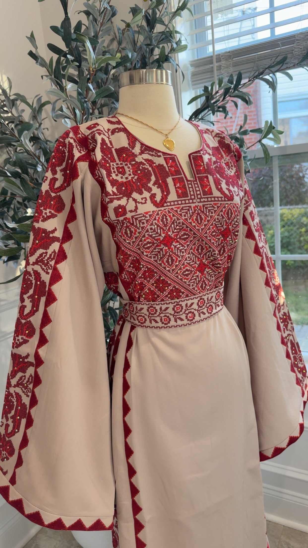 New Red Tatreez Dress