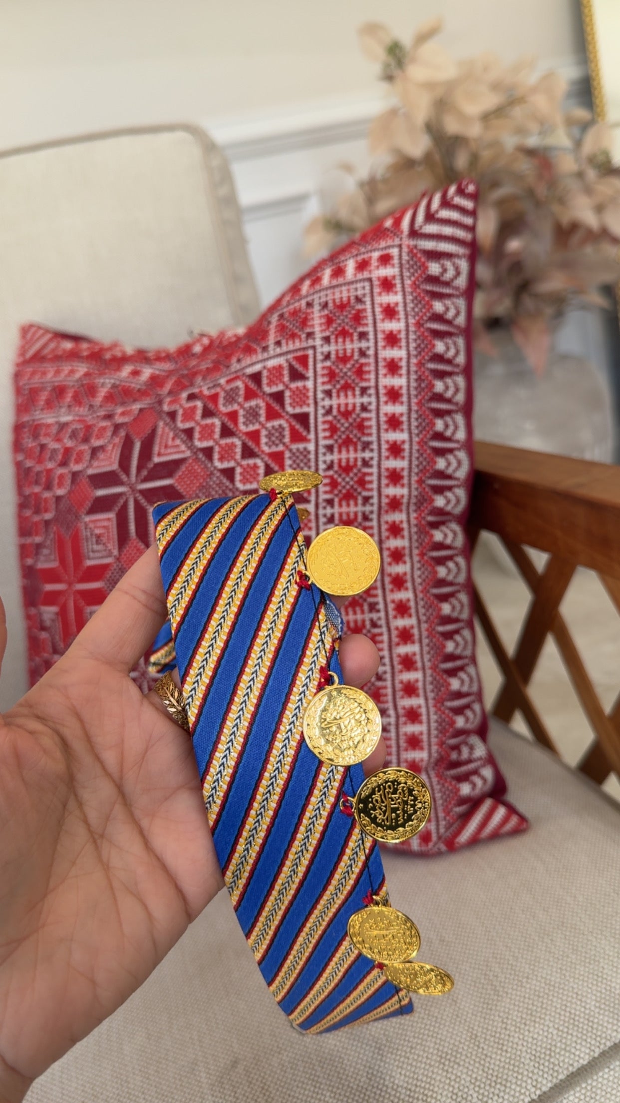 New Blue Kashmir Coin Headband Sale