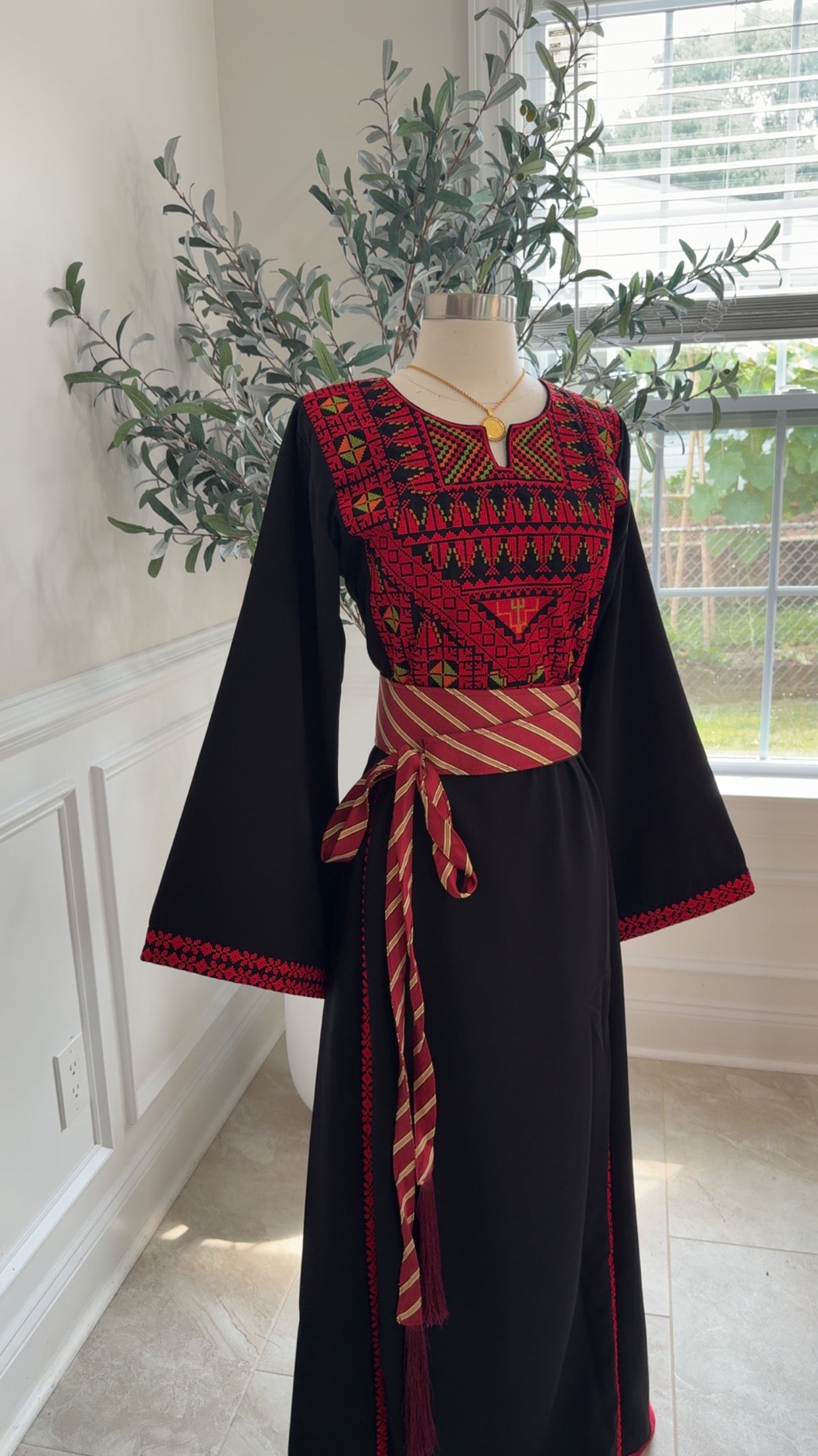 New Black Falahi Tatreez Dress