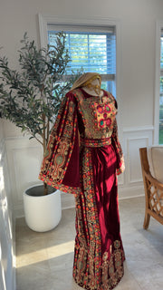 New Maroon Velvet Malika Thobe
