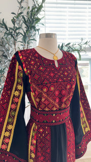 New Red Simple Floral Thobe