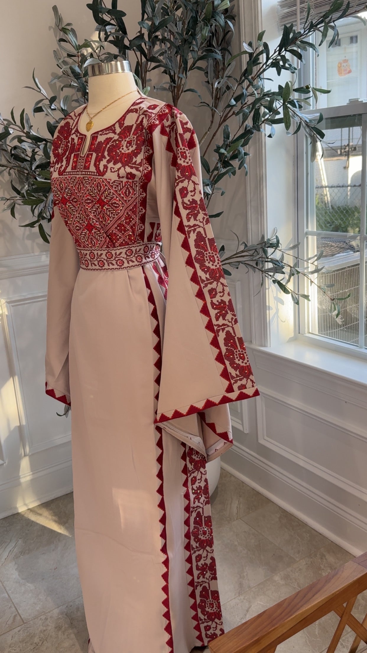 New Red Tatreez Dress