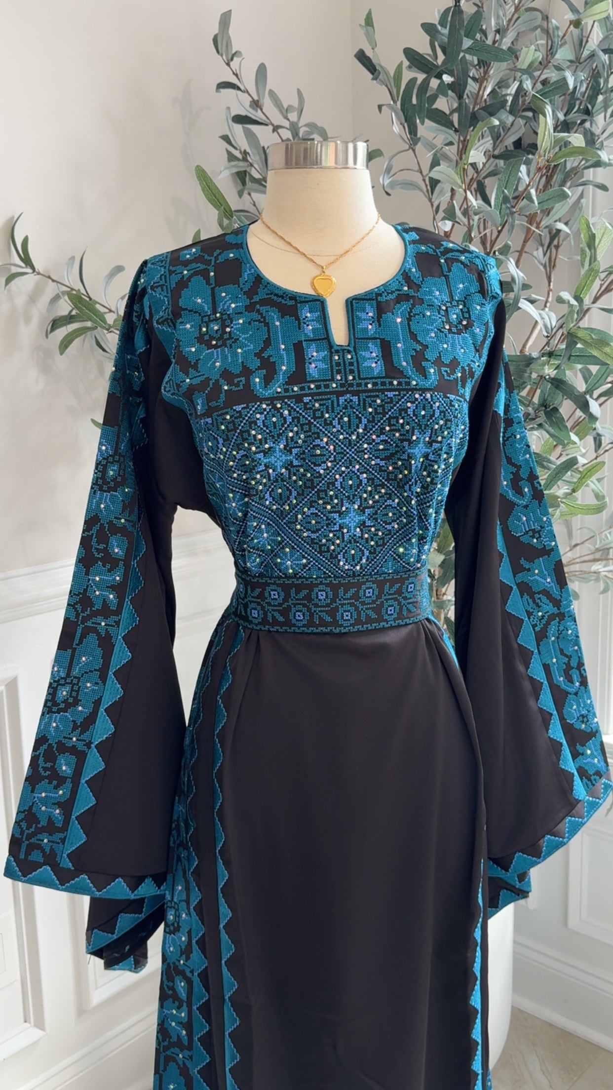 New Turquoise Tatreez Dress Preorder