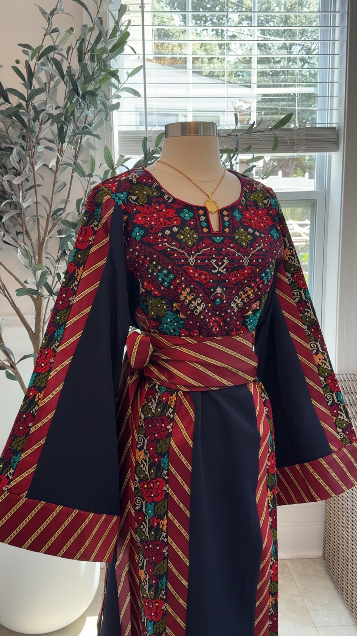 New Navy Floral Kashmir Dress