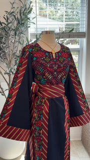 New Navy Floral Kashmir Dress