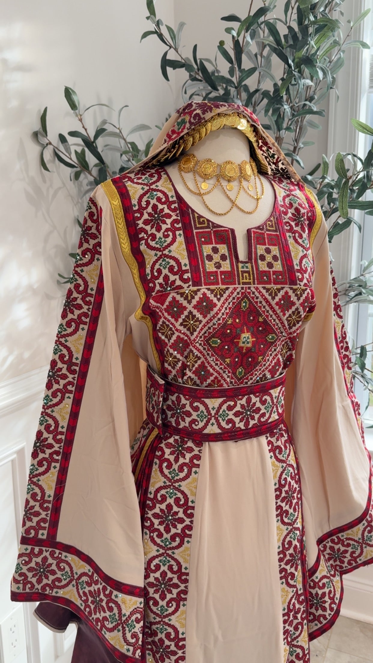 New Red embroidered Thobe