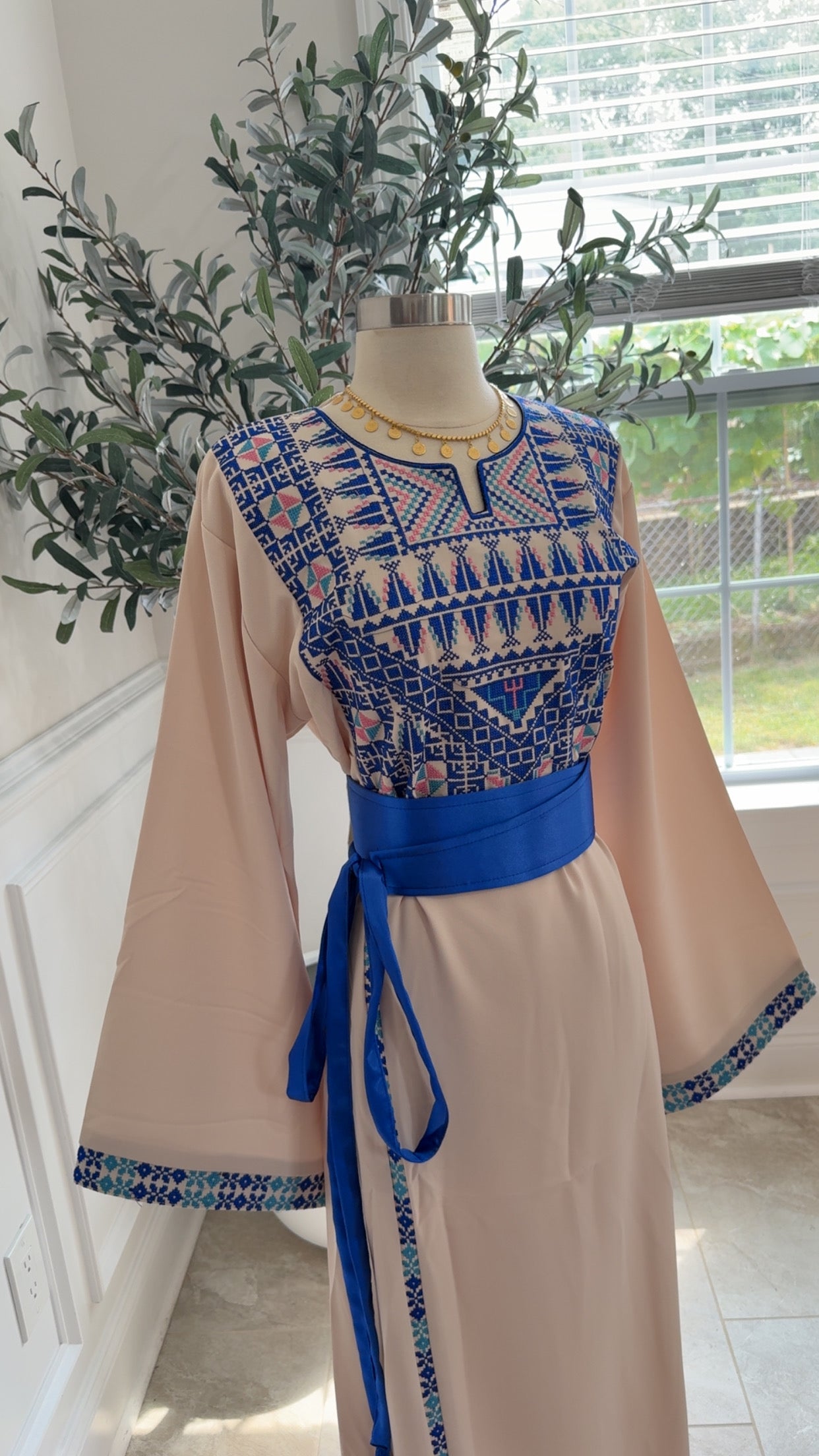 New Beige Falahi Tatreez dress