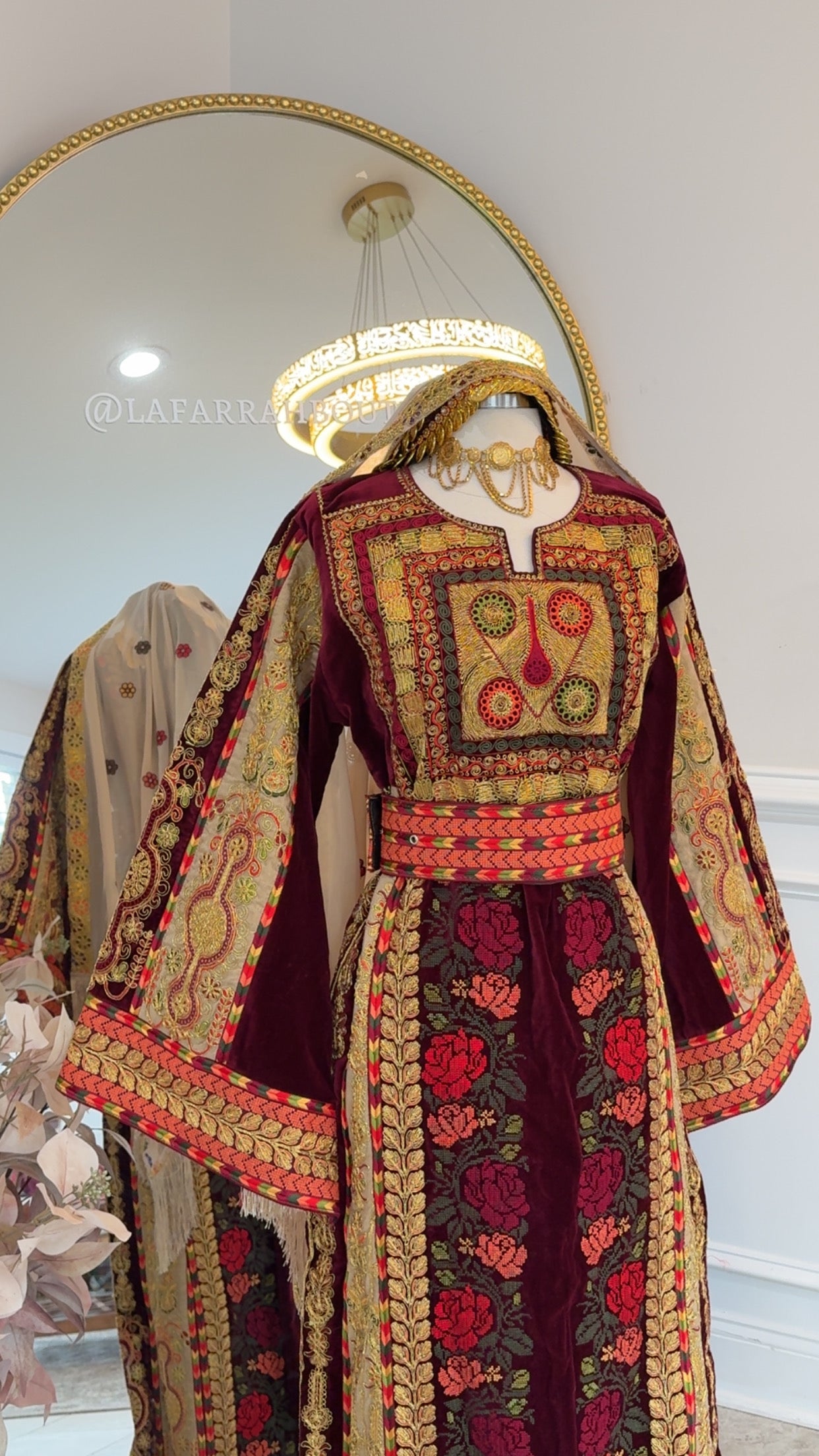 New Maroon Velvet Malak Thobe