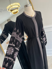 Silver Embroidered Abaya