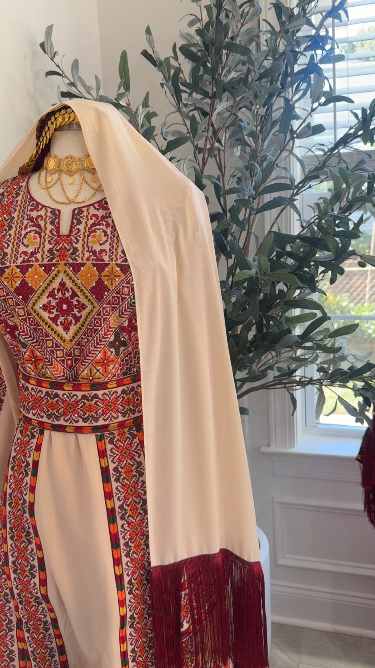 New Beige Khirka with Maroon