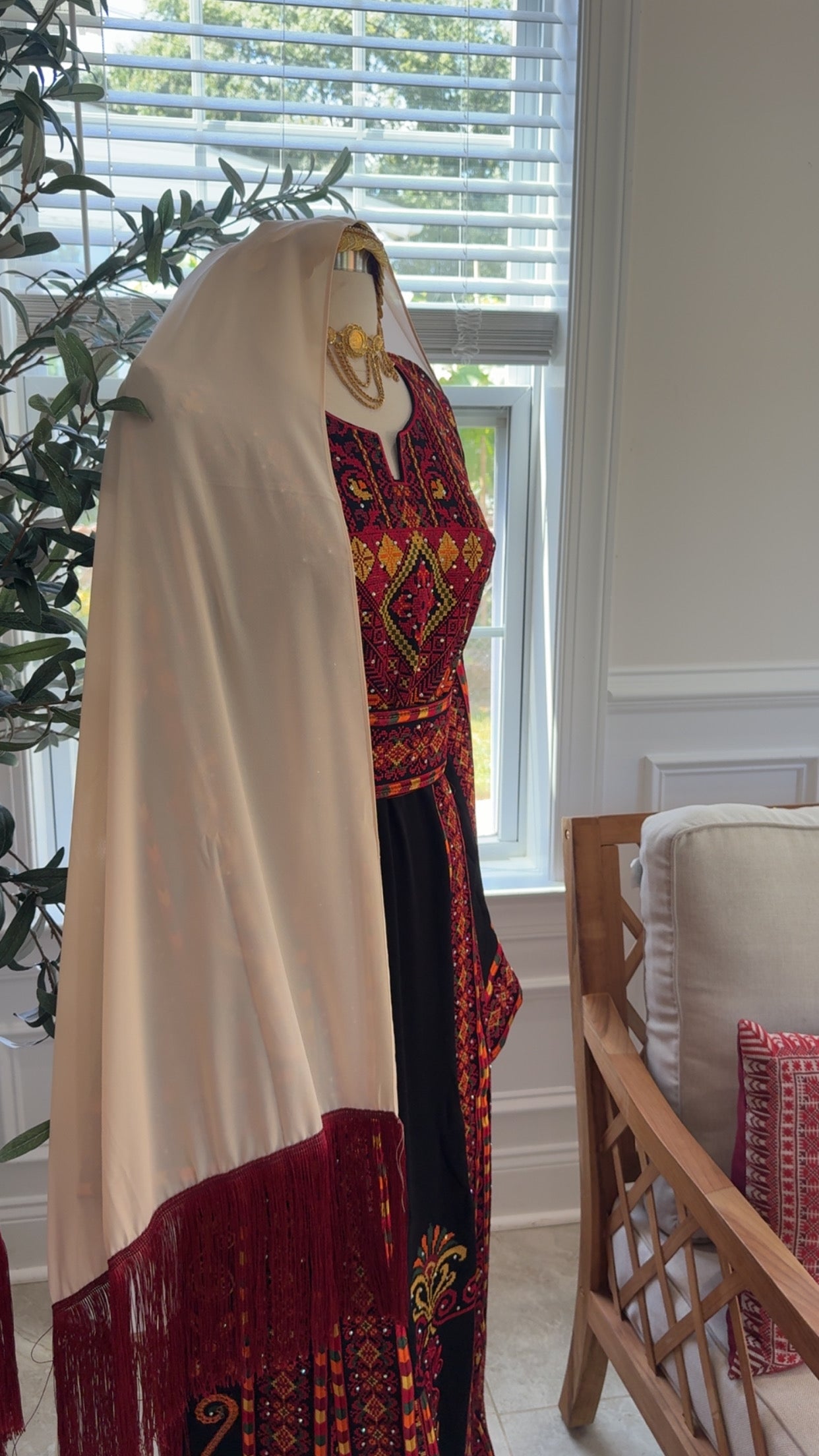 New Beige Khirka with Maroon