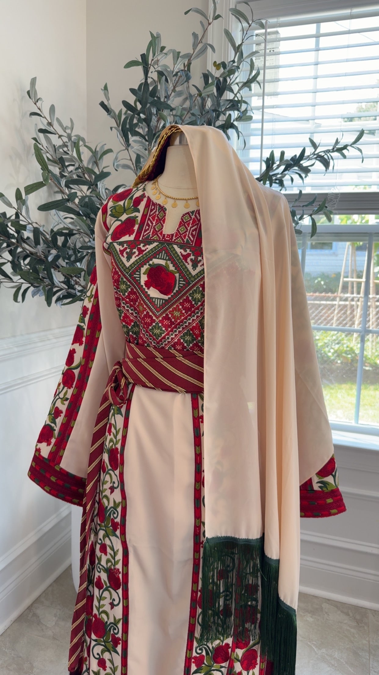 New Beige Khirka with Green