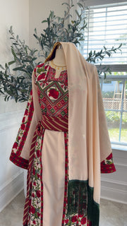 New Beige Khirka with Green
